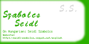 szabolcs seidl business card